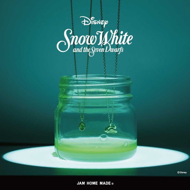 2025秋冬、JAM HOME MADEのDISNEY新作コレクション第1弾。ジャム瓶パッケージのクラシックプリンセス。『白雪姫』『シンデレラ』『眠れる森の美女』のアクセサリー