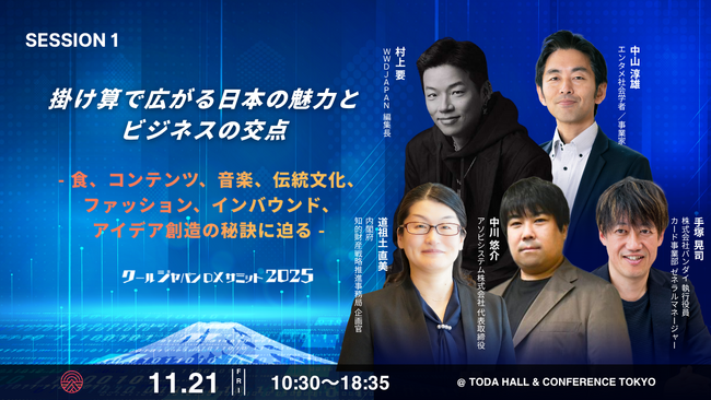 【クールジャパンDXサミット2025】SESSION 1詳細発表！『掛け算で広がる日本の魅力とビジネスの交点』#CJDX2025