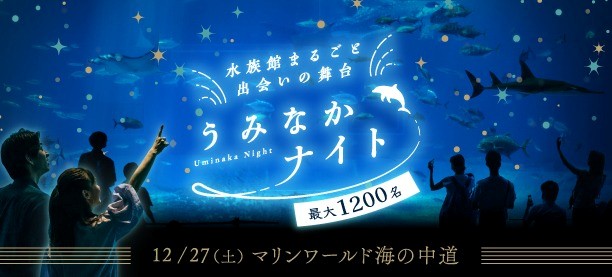 夜の水族館で最大1,200名が出会う「水族館まるごと出会いの舞台～うみなかナイト～」12月27日（土）開催