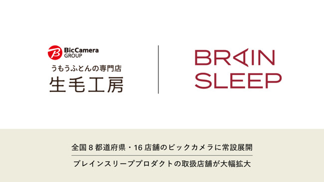 全国8都道府県・16店舗のビックカメラに常設展開ブレインスリーププロダクトの取扱店舗が大幅拡大！