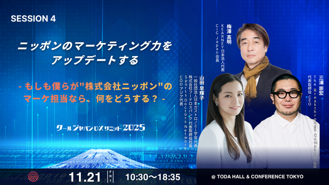 【クールジャパンDXサミット2025】SESSION 4詳細発表！『ニッポンのマーケティング力をアップデートする』