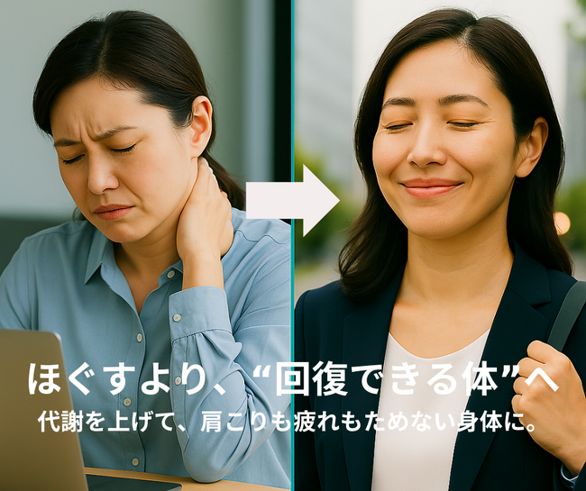 【最新研究で判明】「肩こりや疲れが取れない原因は“筋肉”ではなく“代謝”」-厚労省データと大学研究が示す“回復できる体”のつくり方