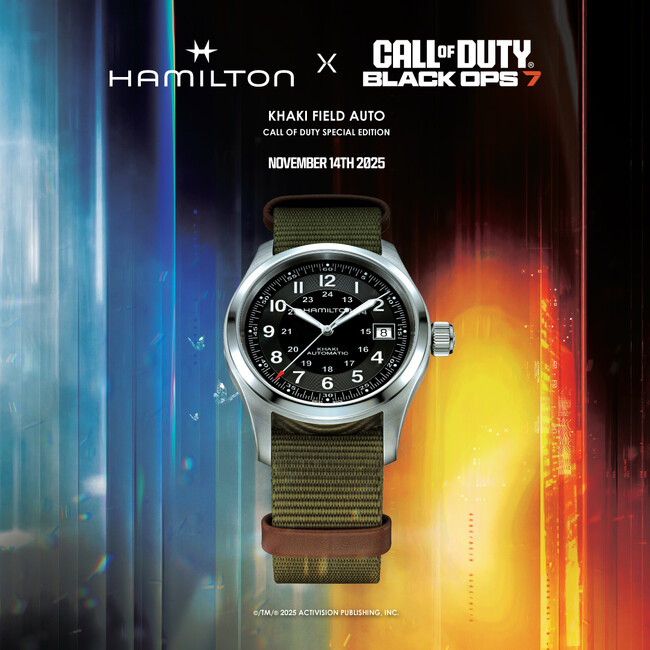 ハミルトン × 『CALL OF DUTY(R)』　リアルとバーチャルをつなぐ限定モデル「カーキ フィールド オート」登場