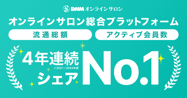 【DMMオンラインサロン】流通総額及びアクティブ会員数において4年連続シェアNo.1獲得！