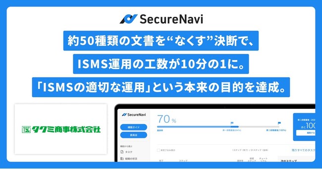約50種類の文書を“なくす”決断で、ISMS運用の工数が10分の1に。「ISMSの適切な運用」という本来の目的を達成。
