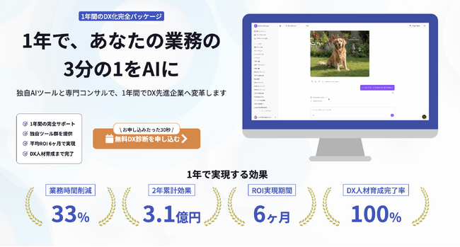 1年で業務の3分の1をAIに！「AIX - 1年間のDX化完全パッケージ」提供開始