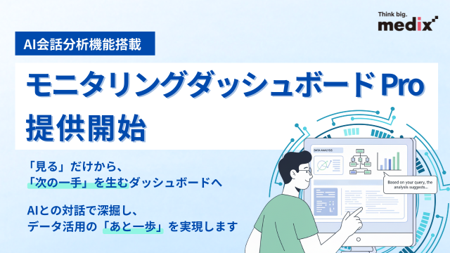 「対話型AI」でGA4分析を深掘りするアップグレードプラン。メディックスが「モニタリングダッシュボードPro」の提供開始