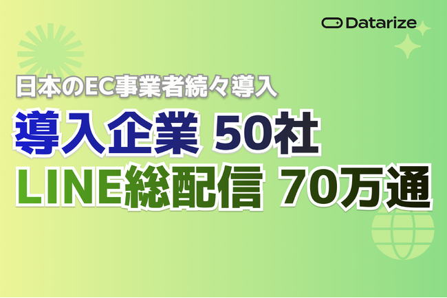 EC特化CRM「Datarize」、国内導入50社を突破。LINE累計70万配信を達成し、急成長中