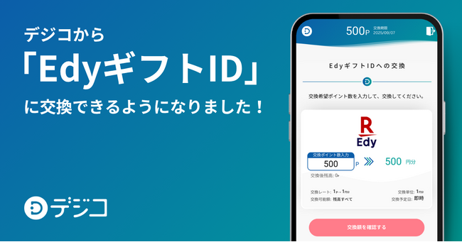 デジタルギフトサービス「デジコ」、新たな交換先として「EdyギフトID」の取り扱い開始