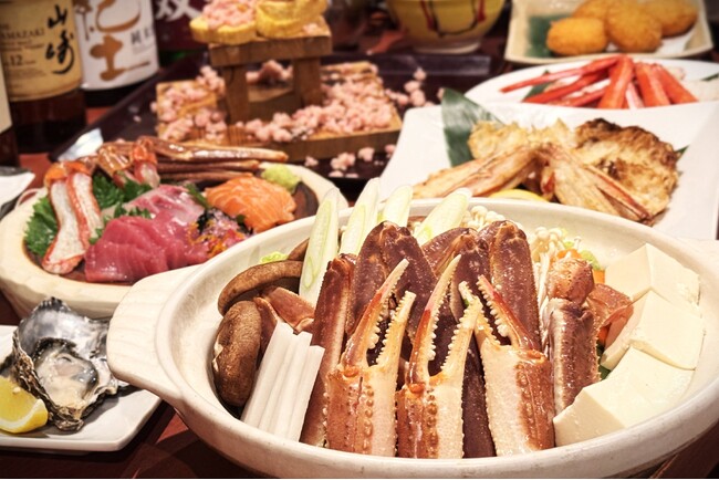 冬の贅沢コースが進化！蟹づくし鍋×プレミアム飲み放題プラン登場！【北海道海鮮 にほんいち 本町店】
