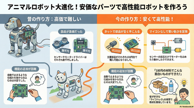 100円パーツで自律停止を実現!“アニモーションロボ”教材を新開発