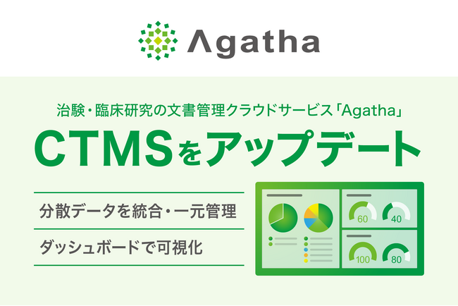 治験・臨床研究のDXサービス提供のアガサ、エイツーヘルスケアと共同開発した「Agatha CTMS」をアップデート
