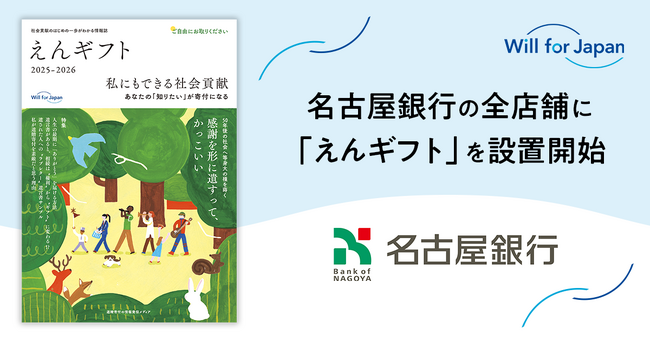 遺贈寄付情報誌『えんギフト』を名古屋銀行の全店舗に設置開始