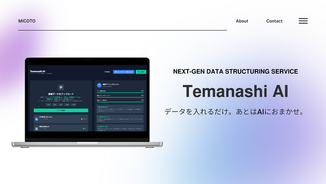 業務データをAIが自動でDB化　新サービス「Temanashi AI」を公開｜株式会社MICOTO