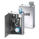 エンクロージャ組込型サンプル調製システム付属JT33(ドアを開けた状態と閉めた状態)