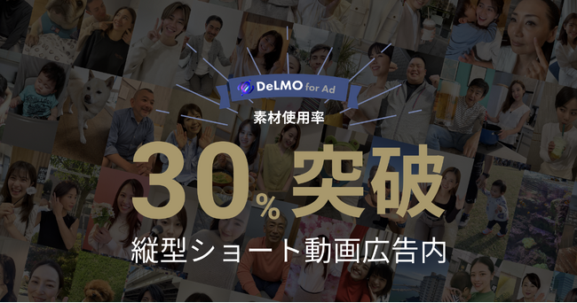 日本国内のショート動画広告市場において、DeLMOの動画素材使用率が30%を突破！