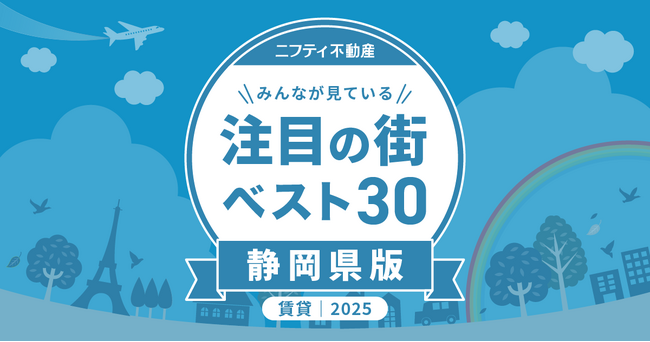 浜松・静岡の二大都市が圧倒的人気！「静岡の賃貸物件探しで注目の街ランキングベスト30」を発表（2025年調査）【ニフティ不動産】