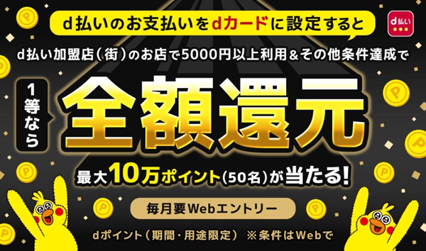「4か月連続！最大全額Pt還元！総額2億円分が40万名に当たるキャンペーン」を開催！