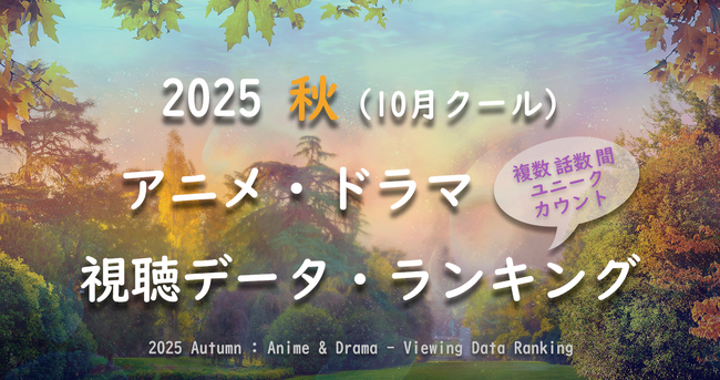 63万台のレグザ視聴データを使った、いま見られている 2025年秋アニメ・ドラマ視聴ランキング（中間版）を発表！