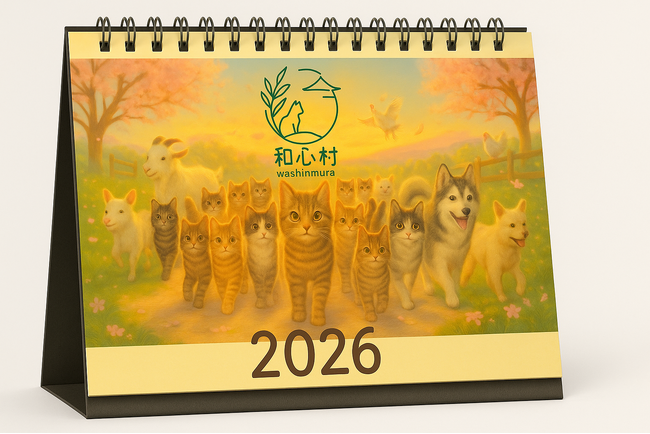 和心村、四季と猫の物語を描く 2026年版 卓上猫カレンダーを数量限定好評予約受付中