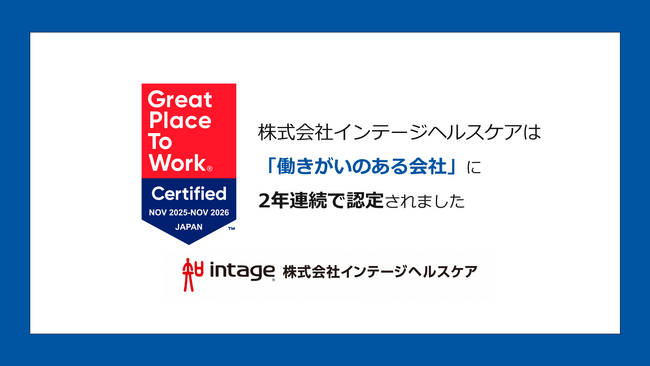 インテージヘルスケア、2年連続で「働きがいのある会社」に認定！