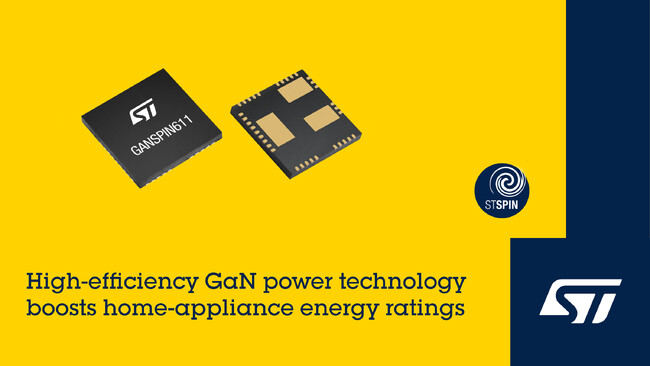 STマイクロエレクトロニクス、生活家電の省エネ性能を向上させる新しいモーション制御用GaN ICプラットフォームを発表