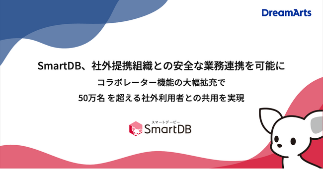 SmartDB、社外提携組織との安全な業務連携を可能に　-コラボレーター機能の大幅拡充で 50万名 を超える社外利用者との共用を実現-