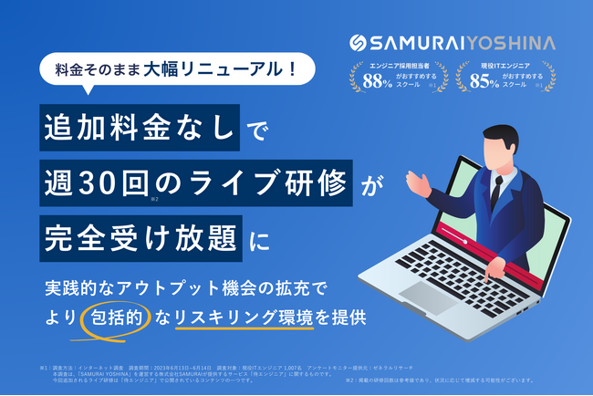 1回19,800円相当の生成AI講座も受け放題に ─「SAMURAI YOSHINA」大幅リニューアル