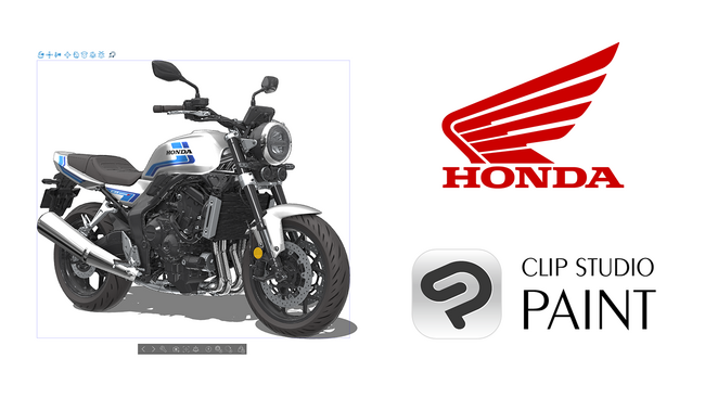 「Honda CB1000F」の3Dモデルが「CLIP STUDIO PAINT」の最新アップデートで金属感や光沢感の質感表現に対応