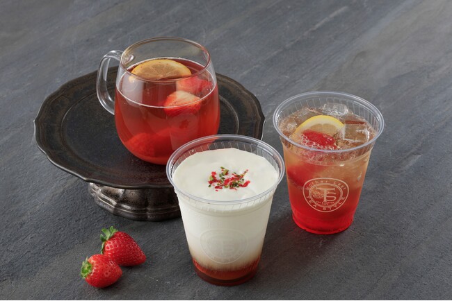 冬の訪れを告げる華やかないちご尽くしのメニュー4種類が期間限定で登場「いちご香る クリームミルクティー」発売