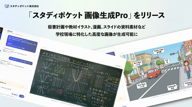 スタディポケット、板書計画や教材イラストを高品質に作成する「画像生成Pro」を提供開始