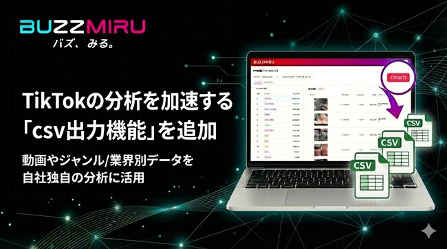 TikTok分析ツール『BUZZMIRU』が「csv出力機能」をリリース