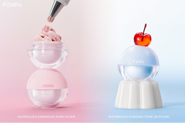 毛穴レスの極上なめらかフィルター肌へ。メレンゲとプリンをイメージした2種類のクリーム下地がA'pieuから新発売