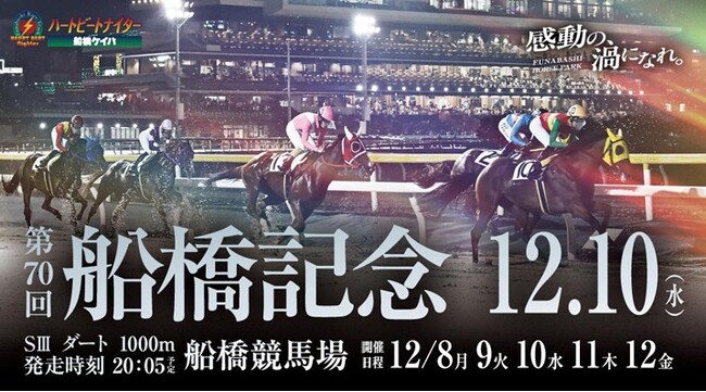 船橋ケイバ 第9回開催〔12月8日（月）～12月12日（金）〕　12月10日（水）には短距離重賞「船橋記念（SIII）」開催！