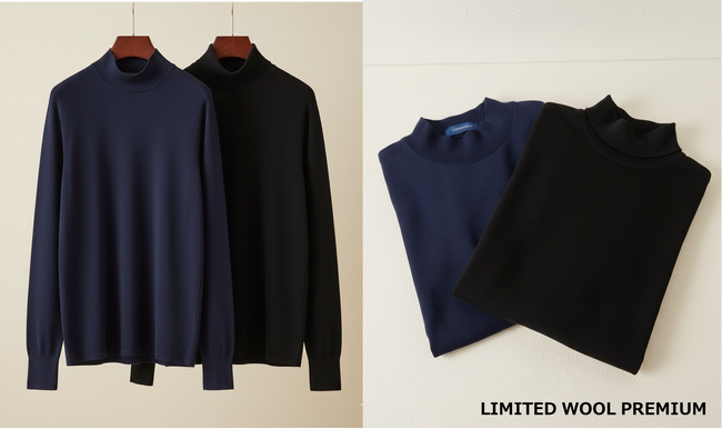 カシミヤを凌ぐ肌触りと光沢を持つ素材「LIMITED WOOL PREMIUM」を使用した国内生産のオーダーカットソーを12月5日（金）より受注（発売）開始！