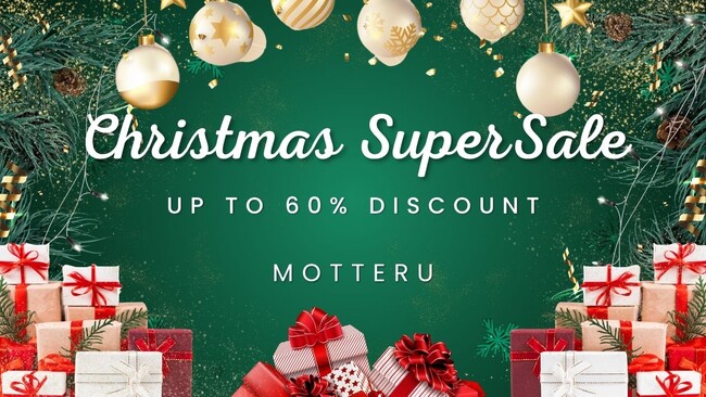 【MOTTERU】12/4(木) 20:00スタート「楽天スーパーセール」にて新商品・人気商品を最大約60%OFFで販売