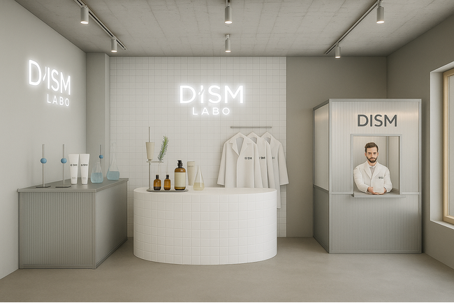 メンズスキンケアブランド「DISM」、ブランド初のポップアップを開催　肌の研究所をイメージした体験型施設『DISM　LABO』 が表参道にオープン！