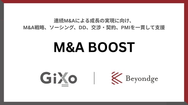 Beyondgeとギックス、データ活用によって連続M&Aを支援する「M&A BOOST」提供開始