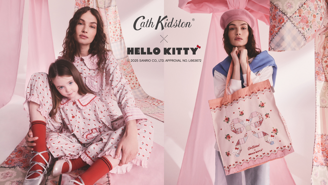 【Cath Kidston × Hello Kitty】がコラボ！２つのストーリーを融合させたスペシャルなアートでルームウェアやバッグなどを、12月12日(金)より発売！