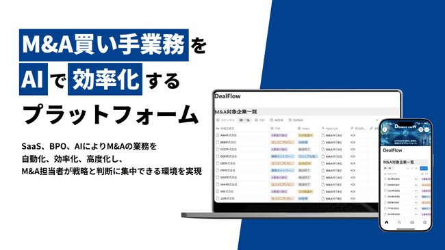 M&A買い手業務をAIで効率化するBPaaS「DealFlow」を提供開始