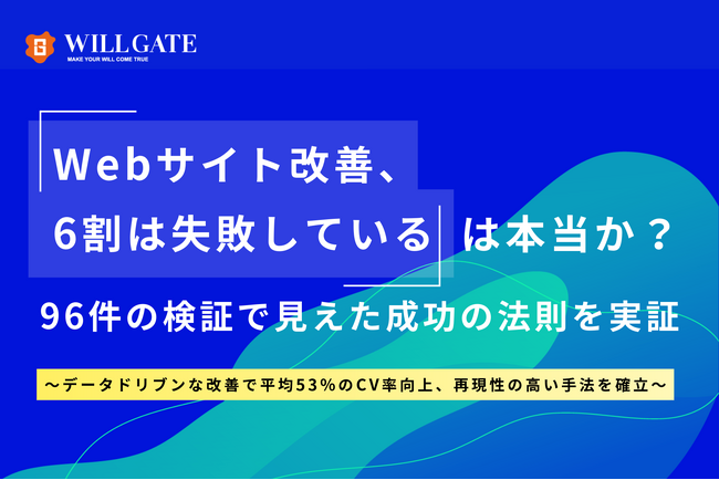 「Webサイト改善、6割は失敗している」は本当か？ウィルゲート、96件の検証で見えた成功の法則を実証