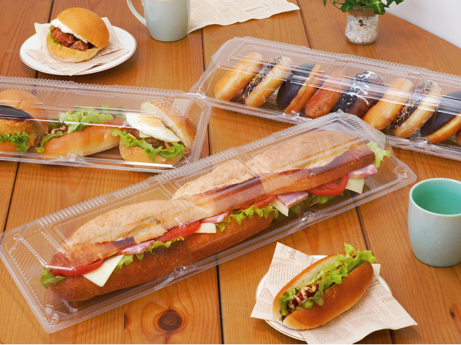 エフピコチューパ、ベーカリーの目玉商品に最適な「超ロングサイズ」対応容器『メガペコアソート52-15』を発売！