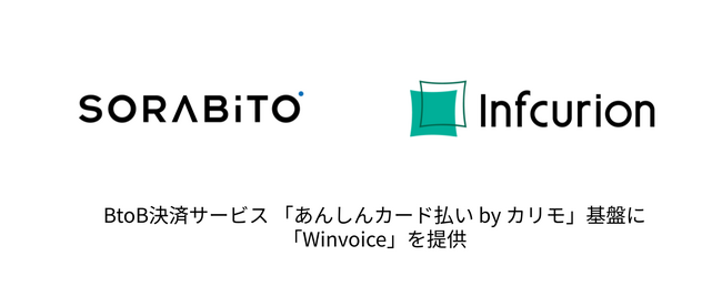 インフキュリオン「Winvoice」、SORABITOの「あんしんカード払い by カリモ」に基盤採用
