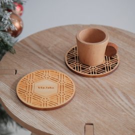 紀州材檜の和柄コースター 紀州材檜の和柄コースター