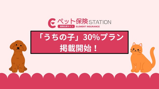 ペット保険ステーション、アイペット損保「うちの子」30%プランの掲載を開始！