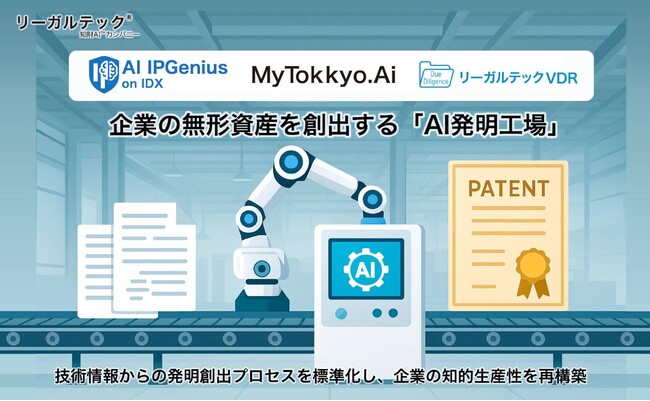 【知財AI】リーガルテック社、企業の無形資産を創出する「AI発明工場」を本格展開へ