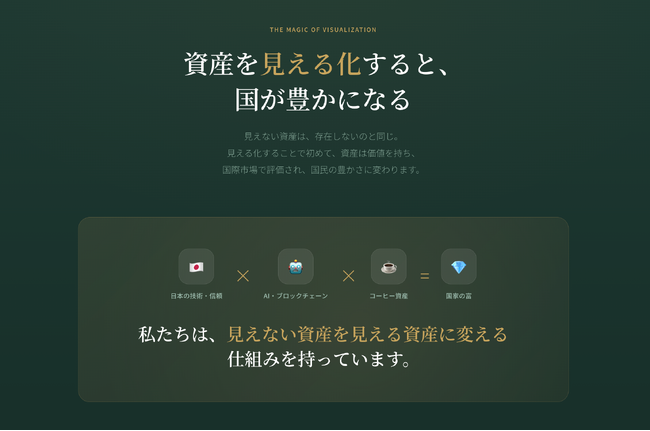 コーヒー豆が「国家デジタルアセット」になる日｜カスタマークラウド、「v/acc（国家資産価値化・加速構想）」で発展途上国の国家資産を評価可能な価値へ転換