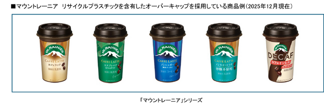 190tのバージンプラスチック※1削減と120ｔのCO2排出量削減に貢献　「マウントレーニア」シリーズの茶色オーバーキャップ（上フタ）※2にリサイクルプラスチック配合