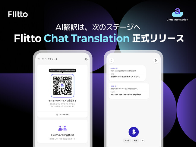 【Flitto】「Chat Translation」を正式リリース-AI翻訳は次のステージへ！最大37言語対応。進化する「超パーソナライズ翻訳」を実現