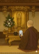 本堂でセレモビ代参